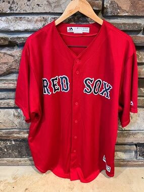 Majestic Boston Red Sox Red Baseball CoolBase Jersey